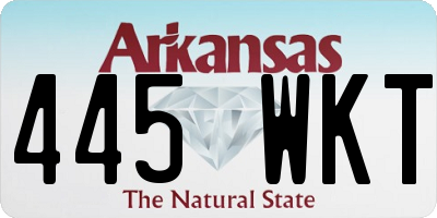 AR license plate 445WKT