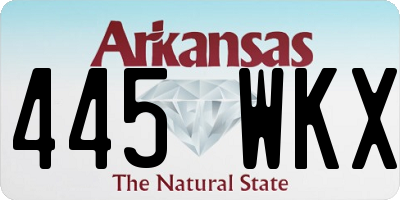 AR license plate 445WKX