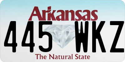 AR license plate 445WKZ