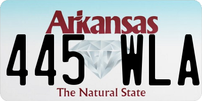 AR license plate 445WLA