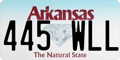AR license plate 445WLL