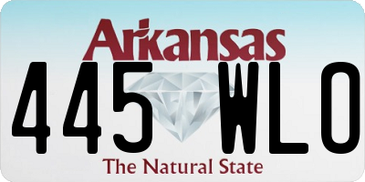 AR license plate 445WLO