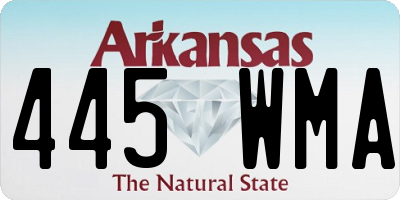 AR license plate 445WMA