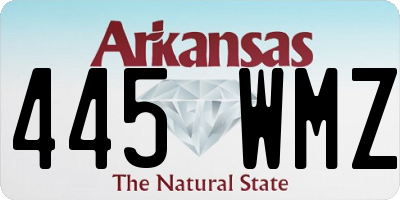 AR license plate 445WMZ