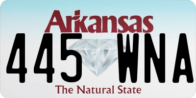 AR license plate 445WNA