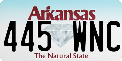 AR license plate 445WNC