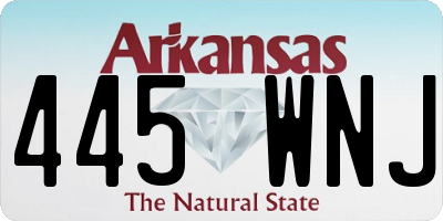 AR license plate 445WNJ