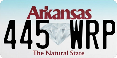 AR license plate 445WRP