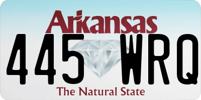 AR license plate 445WRQ