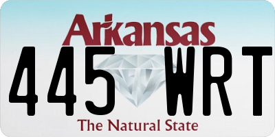 AR license plate 445WRT