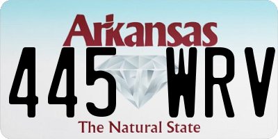 AR license plate 445WRV