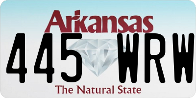 AR license plate 445WRW