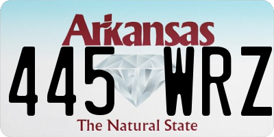 AR license plate 445WRZ