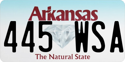 AR license plate 445WSA