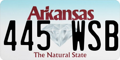 AR license plate 445WSB