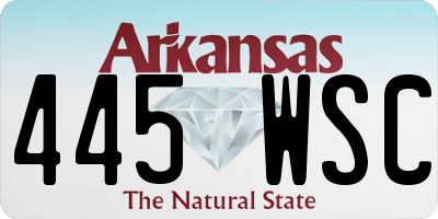 AR license plate 445WSC
