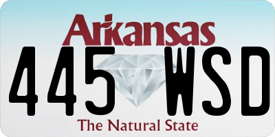 AR license plate 445WSD