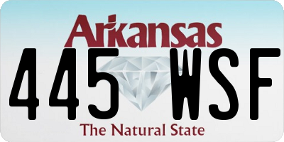 AR license plate 445WSF
