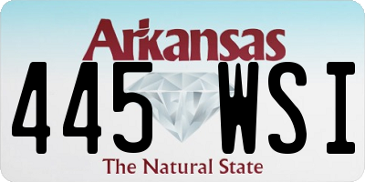 AR license plate 445WSI