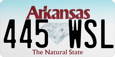 AR license plate 445WSL