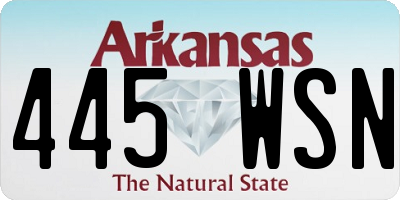 AR license plate 445WSN