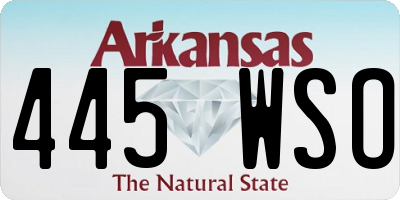 AR license plate 445WSO