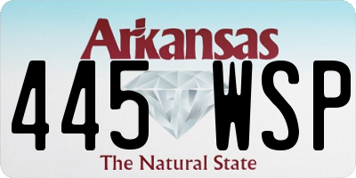 AR license plate 445WSP