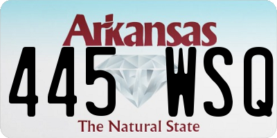AR license plate 445WSQ