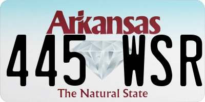 AR license plate 445WSR