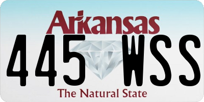 AR license plate 445WSS