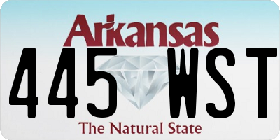 AR license plate 445WST