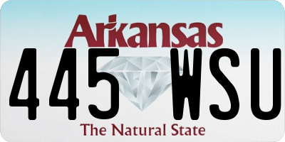AR license plate 445WSU