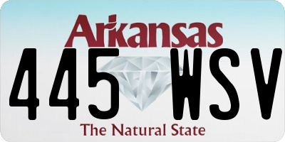 AR license plate 445WSV