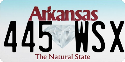 AR license plate 445WSX