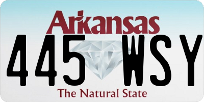 AR license plate 445WSY