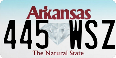 AR license plate 445WSZ