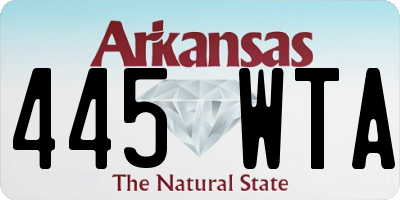 AR license plate 445WTA