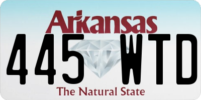 AR license plate 445WTD