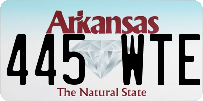 AR license plate 445WTE