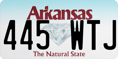 AR license plate 445WTJ