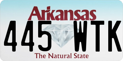 AR license plate 445WTK