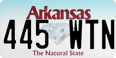 AR license plate 445WTN