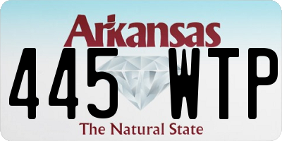 AR license plate 445WTP