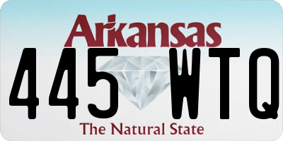 AR license plate 445WTQ