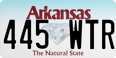 AR license plate 445WTR