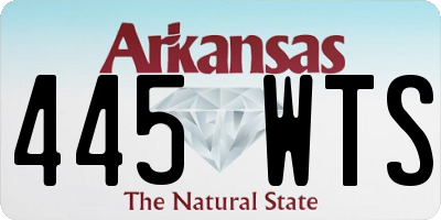 AR license plate 445WTS