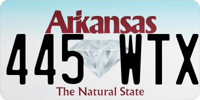 AR license plate 445WTX