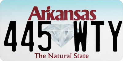 AR license plate 445WTY