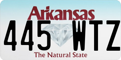 AR license plate 445WTZ