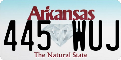 AR license plate 445WUJ